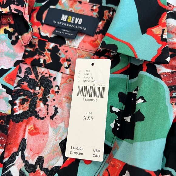 NWT Anthropologie Maeve Flutter Sleeve Button Front Midi Cotton Shirt Dr… - Picture 3 of 5